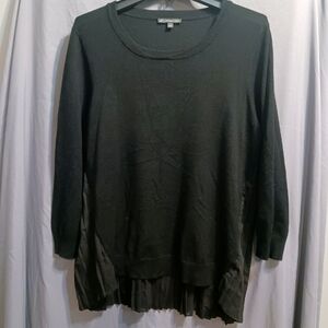 Adrianna Papell black sheer sweater size Large